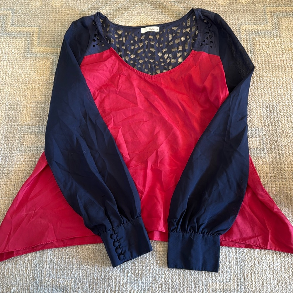 Blue and red blouse